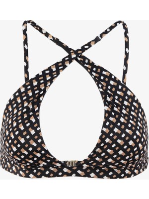 Boss Bb Monogram Trıangle Kadın Siyah Bikini Üstü