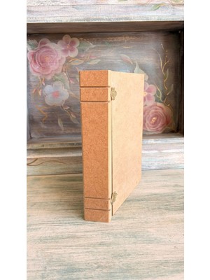 Baykuşca Ham Ahşap Boyanabilir Kitap Kutu Orta Boy 17*23 cm