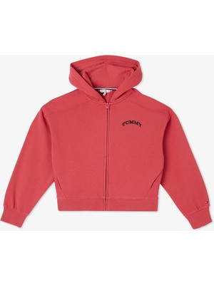 Tommy Hilfiger Tommy Dot Foil Zip Thru Çocuk Pembe Sweatshirt