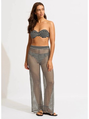 Seafolly Siyah Kadın Normal Plaj Pantolonu 55094-PA