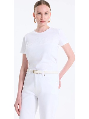 Lauren Ralph Lauren Beyaz Kadın Standart Baskılı T-Shirt 200971071