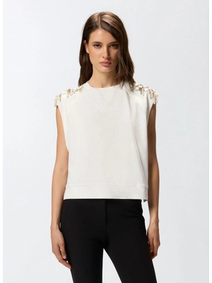 Pinko Beyaz Kadın Standart Fit T-Shirt 105693