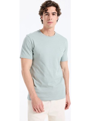 Boss Mint Erkek Regular Fit Logo Baskılı T-Shirt Tales