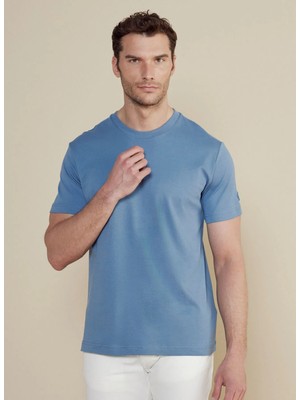 Brooks Brothers Mavi Erkek Standart T-Shirt BBSS25MTS011