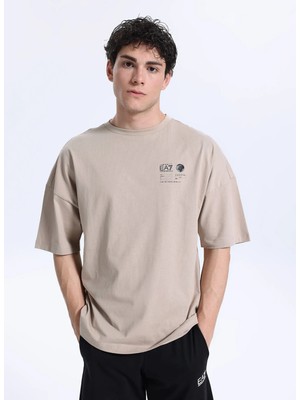 Ea7 Taş Erkek Slim Fit Pano Desenli T-Shirt Mountaın Urban Escape