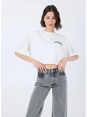 Pinko Beyaz Kadın Standart T-Shirt 104257