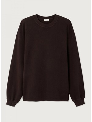 American Vintage Kahverengi Erkek Bisiklet Yaka Sweatshirt MTOF03BH25RAC