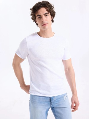 American Vintage Beyaz Erkek Standart Fit T-Shirt MSON25TGH25BLANC