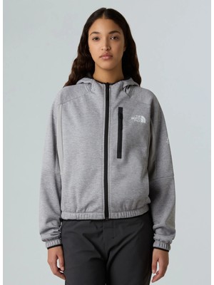 The North Face NF0A8DXXEB91-MOUNTAIN Full Zıp Gri Kadın Kapüşon Sweatshirt