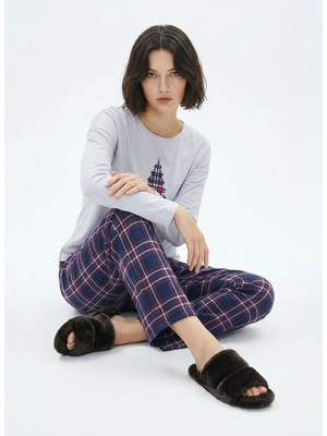Blackspade Gri Kadın Normal Fit Pijama Takımı 51967