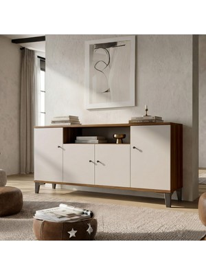 Yurupa Konsol Modern Salon Valaris Kapaklı Ayaklı Ceviz-Kaşmir Vıs3-Cka