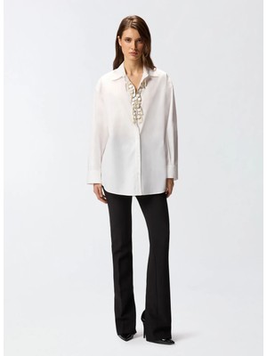 Pinko Beyaz Kadın Standart Fit Gömlek 104708