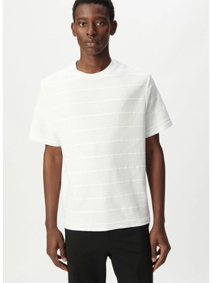 İkks Ikks Beyaz Erkek Regular Fit Çizgili T-Shirt M210063