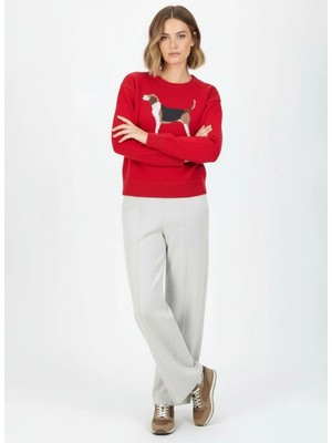 Lauren Ralph Lauren Kırmızı Kadın Yuvarlak Yaka Regular Fit Kazak 200979657