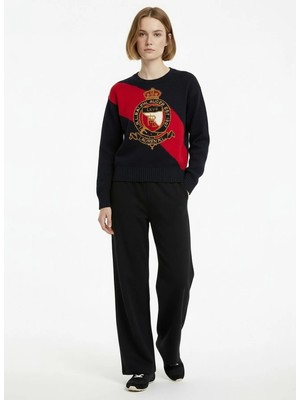 Lauren Ralph Lauren Siyah Kadın Yuvarlak Yaka Regular Fit Kazak 200P01410