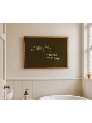 Ninastore Kaygım Kronik Ama Bu Popo Ikonik Bir Alıntı Baskısı - Yatay Komik Haki Banyo Duvar Sanatı - Elle