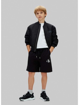 Calvin Klein Siyah Erkek Çocuk Baskılı Şort LV1CKSJC51BEH