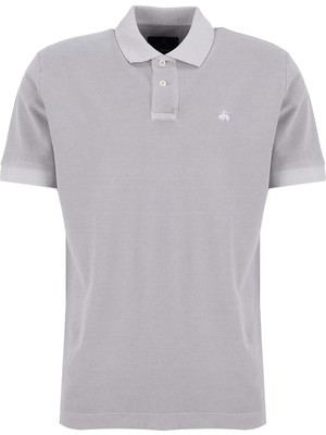 Brooks Brothers Gri Erkek Logo Baskılı Polo T-Shirt BBSS26MTS004
