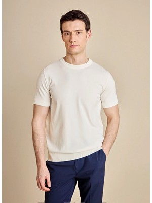 Brooks Brothers Kırık Beyaz Erkek Standart Triko Kazak BBSS26MKL011