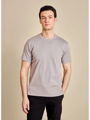 Brooks Brothers Gri Erkek Standart T-Shirt BBSS26MTS002