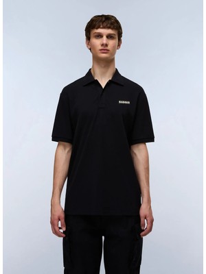 Napapijri E-Small Box SS-NP0A88TQ9411 Siyah Erkek Polo T-Shirt
