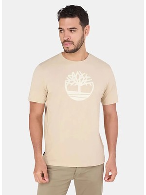 Timberland TB0A2C2RB881-KENNEBEC Rıver Te Bej Yuvarlak Normal Baskılı Erkek T-Shirt