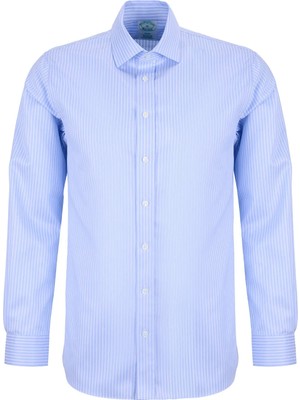 Brooks Brothers Mavi-Beyaz Erkek Slim Fit Gömlek BBSS26MSH038