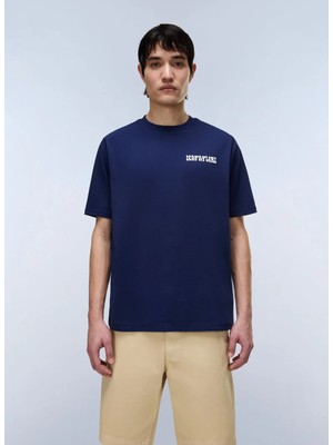 Napapijri S-Sol SS-NP0A4I13B2Q1 Lacivert Yuvarlak Regular Fit Baskılı Erkek T-Shirt