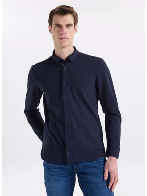 Lee Lacivert Erkek Slim Fit Gömlek L2610157410 Lacivert Gömlek