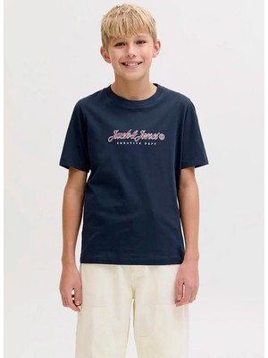 Jack & Jones Koyu Lacivert Erkek Çocuk Baskılı T-Shirt 12293131