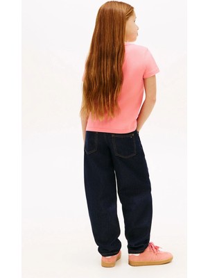 Tommy Hilfiger Pembe Kız Çocuk Baskılı T-Shirt KG0KG09246TIE