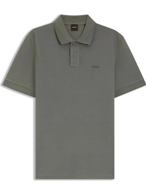 Boss Haki Erkek Regular Fit Logo Baskılı Polo T-Shirt Prime