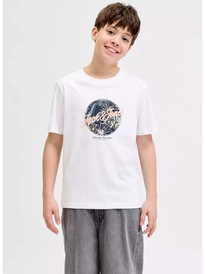 Jack & Jones Beyaz Erkek Çocuk Baskılı T-Shirt 12289893