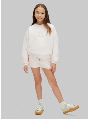 Calvin Klein Açık Pembe Kız Çocuk Baskılı Şort LVCKSJC25GTEV