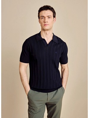 Brooks Brothers Lacivert Erkek Standart Triko Kazak BBSS26MKL009