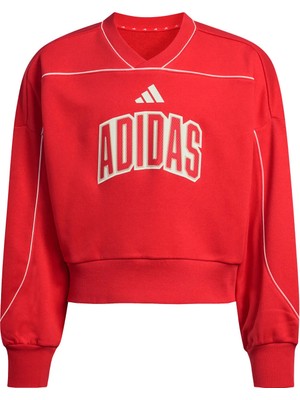 Adidas Kırmızı Kız Çocuk Baskılı Sweatshirt KD3451 Jg Std Swt