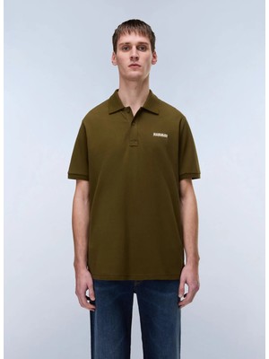 Napapijri E-Small Box SS-NP0A88TQG3A1 Kahve Erkek Polo T-Shirt