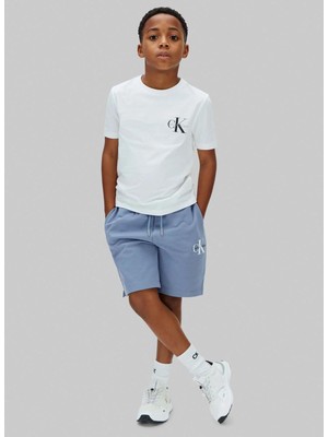 Calvin Klein Mavi Erkek Çocuk Baskılı Şort LV1CKSJC51CGH