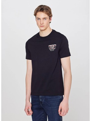 Wrangler Siyah Erkek Regular Fit Logo Baskılı T-Shirt W2610018001 Siyah T-Shirt