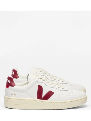 Veja Beyaz Kırmızı Erkek Deri Sneaker V-90 O.t. Leather