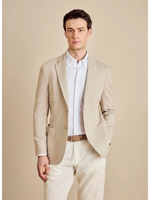 Brooks Brothers Bej Erkek Regular Fit Çizgili Ceket BBSS26MBL016