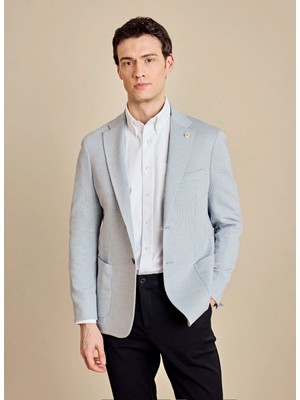 Brooks Brothers Mavi Erkek Regular Fit Mikro Desenli Ceket BBSS26MBL016