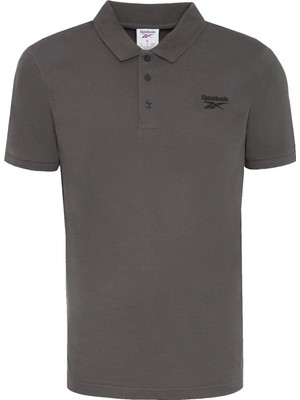 Reebok 100251572 Blaze Embroıdered Ss Polo Antrasit Polo Regular Fit Düz Erkek T-Shirt