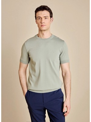 Brooks Brothers Su Yeşili Erkek Standart Triko Kazak BBSS26MKL011