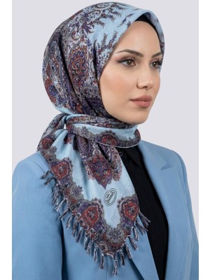 Hadiora Kadın Bebe Mavisi Şal Desenli Çekme Boncuklu Yazma
