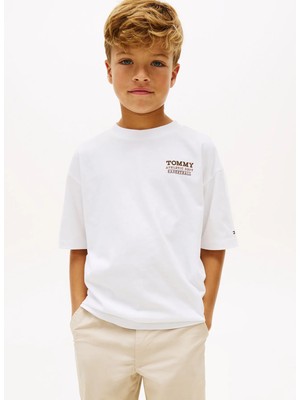 Tommy Hilfiger Beyaz Erkek Çocuk Baskılı T-Shirt KB0KB10194YBR