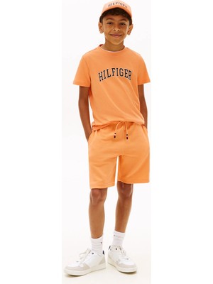Tommy Hilfiger Turuncu Erkek Çocuk Baskılı T-Shirt KB0KB10420SEV