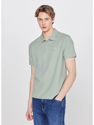 Wrangler Turkuaz Erkek Regular Fit Logo Baskılı Polo T-Shirt W2610158306 Turkuaz Polo T-Shirt
