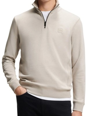 Boss Bej Erkek Bato Regular Fit Sweatshirt Zetrust