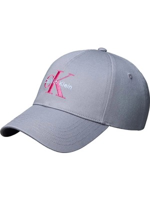 Calvin Klein Gri Kadın Şapka Monologo Embroıdery Baseball Hat